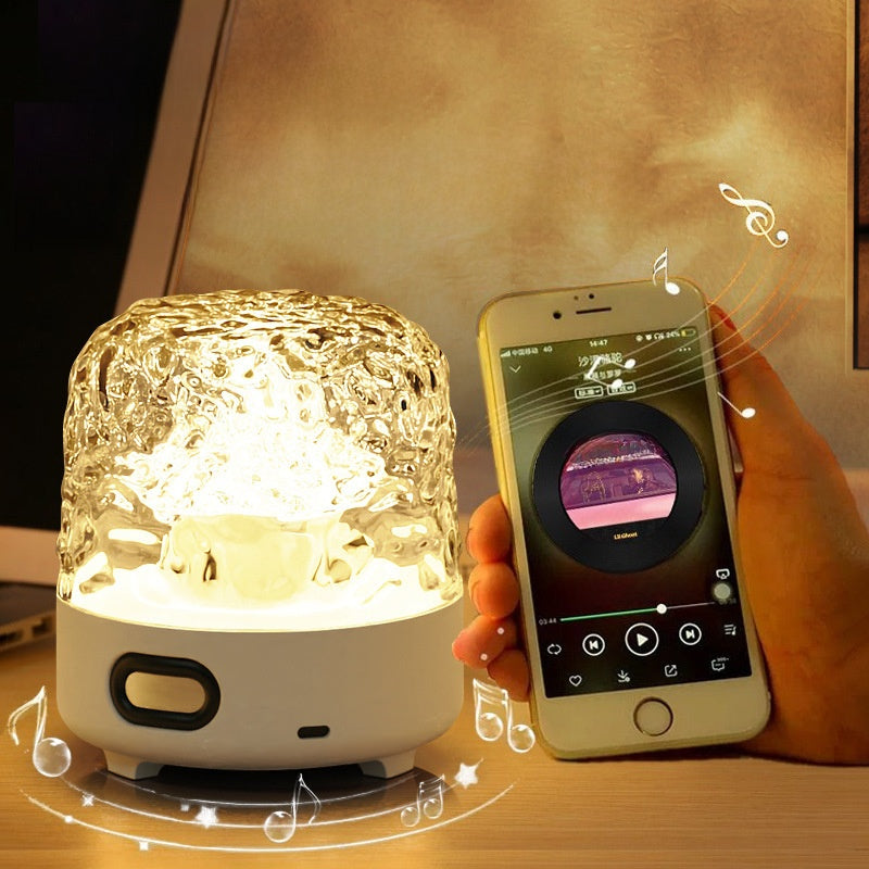 Water Ripple LED Night Light with Bluetooth Speaker