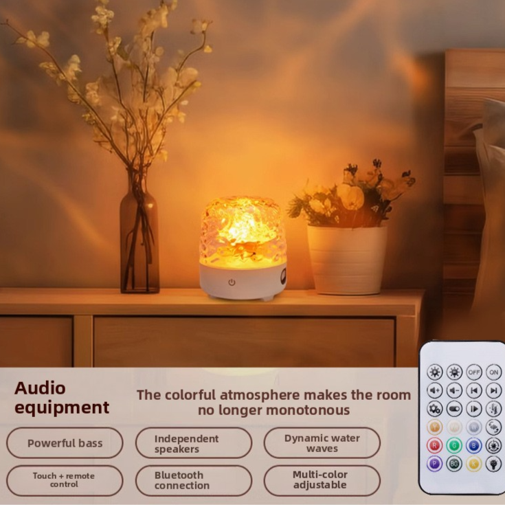 Water Ripple LED Night Light with Bluetooth Speaker