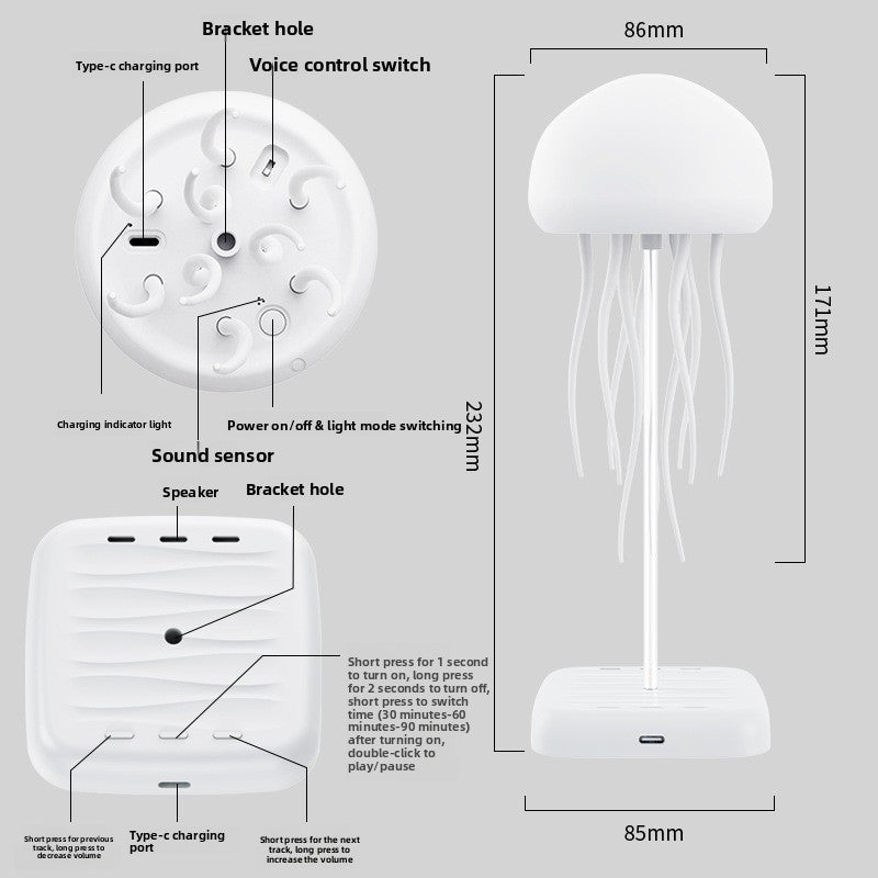 Smart Voice Control Jellyfish Night Light