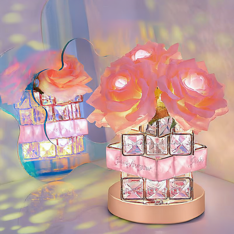 Romantic Crystal Night Light - Touch Dimmable LED Lamp for Valentine's Day