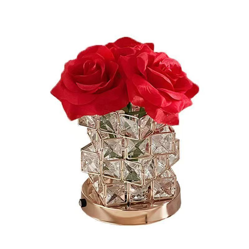 Romantic Crystal Night Light - Touch Dimmable LED Lamp for Valentine's Day