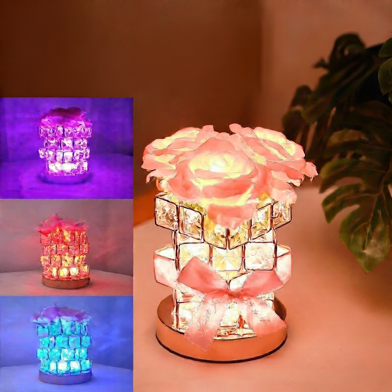 Romantic Crystal Night Light - Touch Dimmable LED Lamp for Valentine's Day